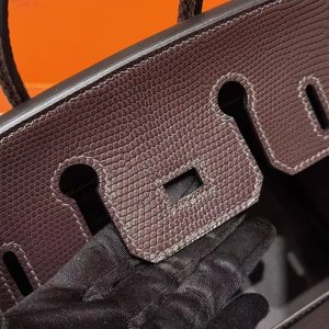 Hermès Birkin 25 Bag Handmade In Lizard Leather From South Africa Silver Hardware 46 Ebene - Image 16