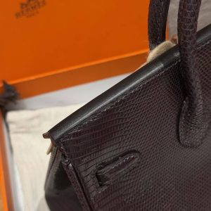Hermès Birkin 25 Bag Handmade In Lizard Leather From South Africa Silver Hardware 46 Ebene - Image 8