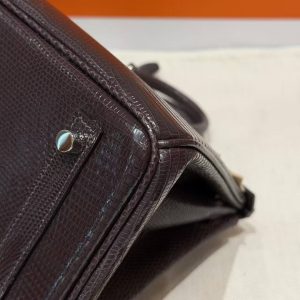 Hermès Birkin 25 Bag Handmade In Lizard Leather From South Africa Silver Hardware 46 Ebene - Image 5