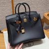 Hermès Birkin 25 Bag Handmade In Swift Calfskin Leather Gold Hardware 89 Noir