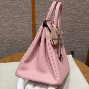 Alternative view of Hermès Birkin 25 Bag Handmade In Swift Calfskin Leather Silver Hardware 3Q Rose Sakura