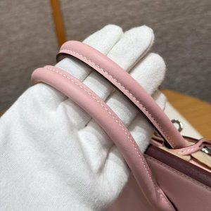Hermès Birkin 25 Bag Handmade In Swift Calfskin Leather Silver Hardware 3Q Rose Sakura - Image 6