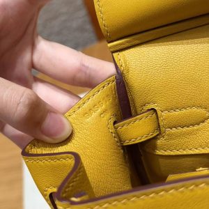 Hermès Birkin 25 Bag Handmade In Swift Calfskin Leather Silver Hardware T2 June Mango - Image 13