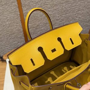 Hermès Birkin 25 Bag Handmade In Swift Calfskin Leather Silver Hardware T2 June Mango - Image 12