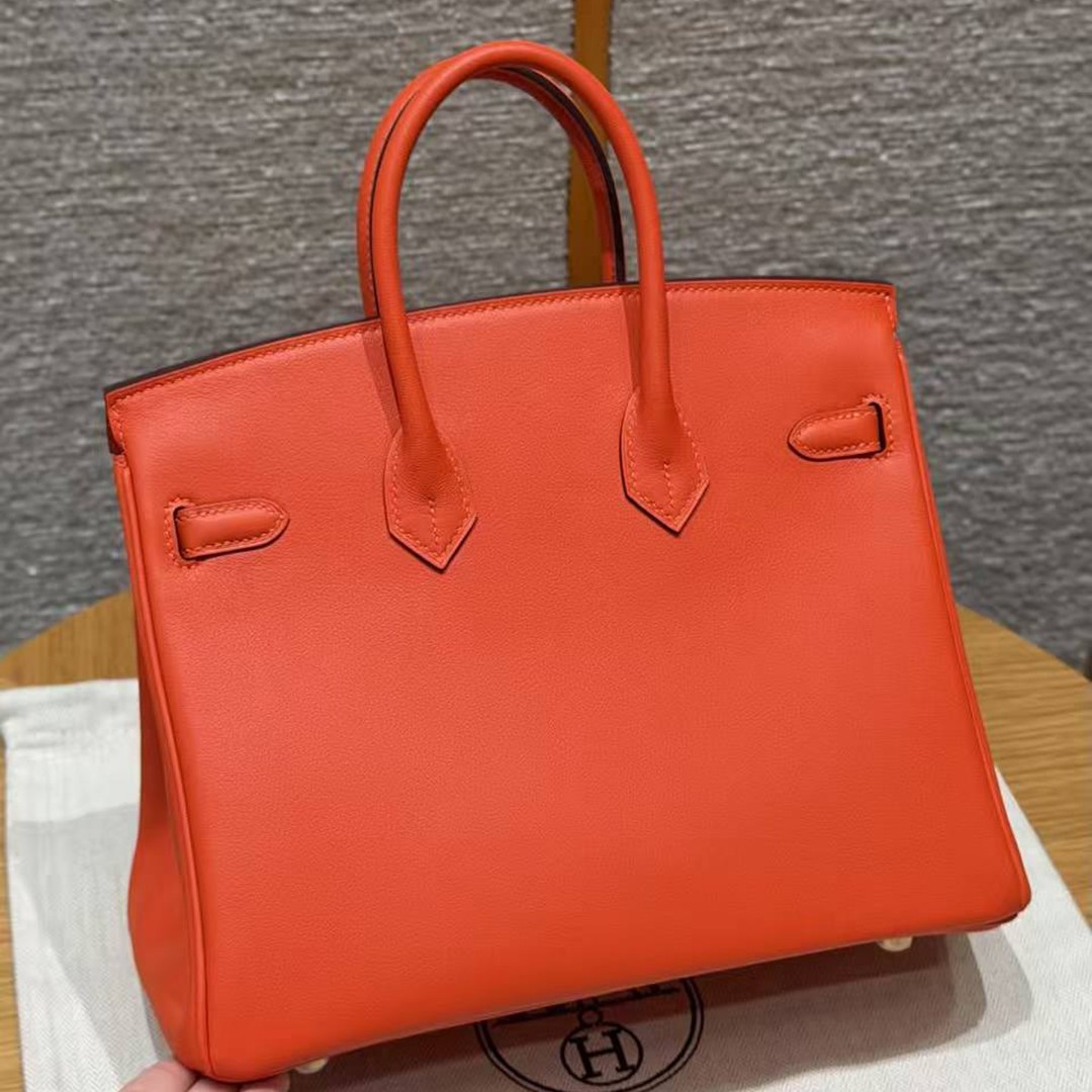 Hermès Birkin 25 Bag Handmade In Swift Leather Gold Hardware 9J Feu - Image 2