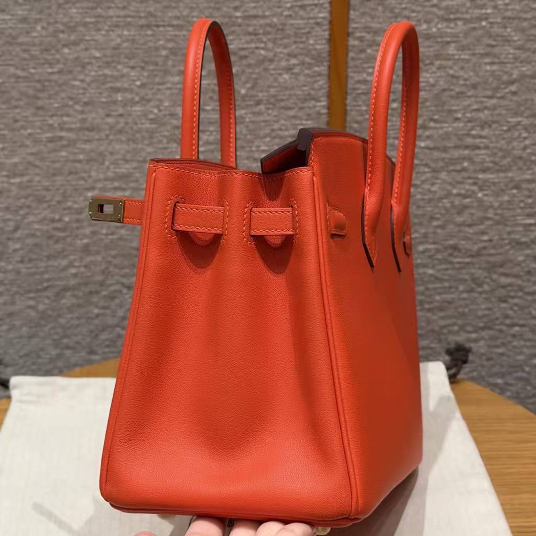 Hermès Birkin 25 Bag Handmade In Swift Leather Gold Hardware 9J Feu - Image 12