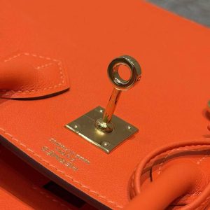 Hermès Birkin 25 Bag Handmade In Swift Leather Gold Hardware 9J Feu - Image 7