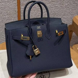 Hermes Birkin 25 Bag Handmade In Togo Calfskin Leather Gold Hardware 3Y Caban - Image 27