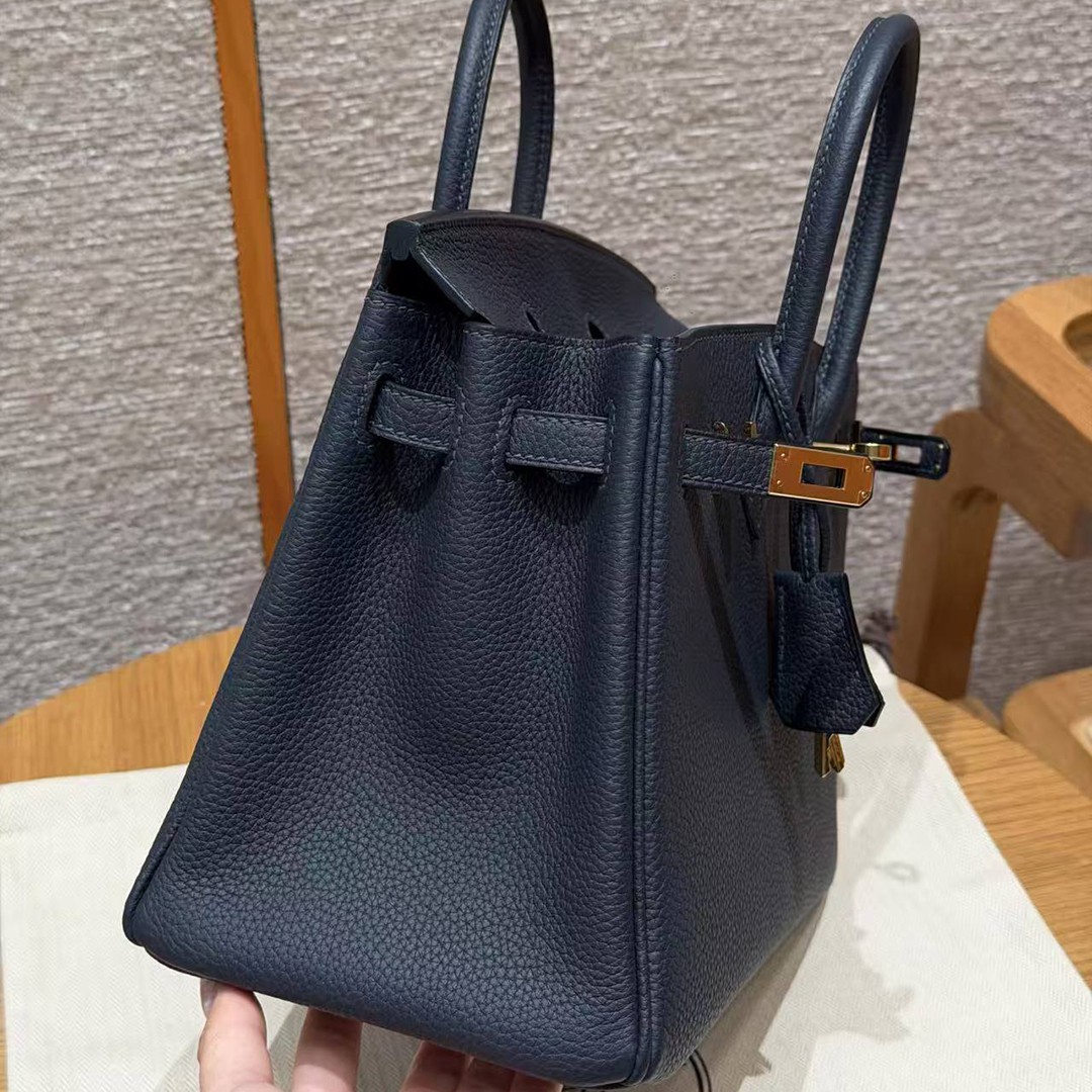 Hermes Birkin 25 Bag Handmade In Togo Calfskin Leather Gold Hardware 3Y Caban - Image 26