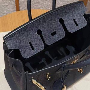 Hermes Birkin 25 Bag Handmade In Togo Calfskin Leather Gold Hardware 3Y Caban - Image 25