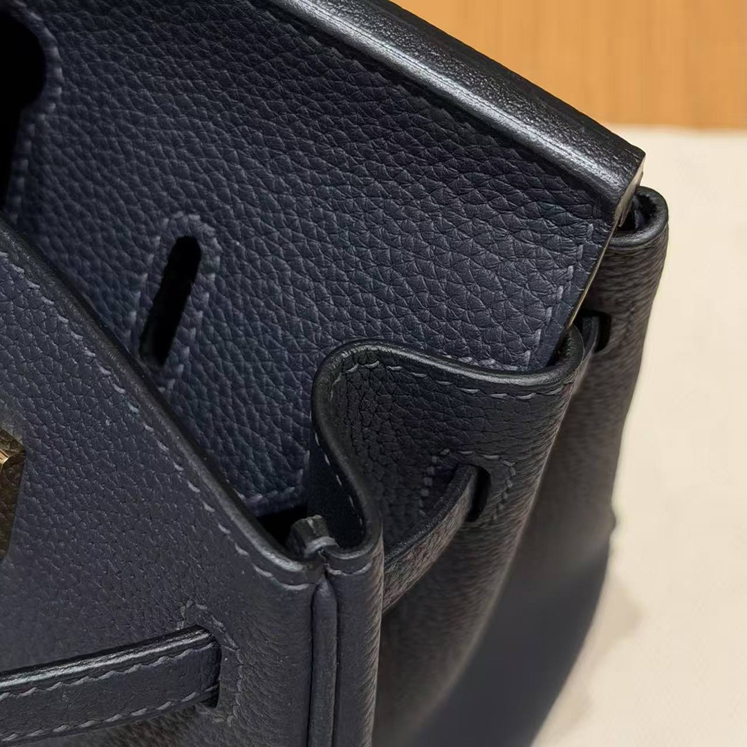 Hermes Birkin 25 Bag Handmade In Togo Calfskin Leather Gold Hardware 3Y Caban - Image 22