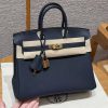 Hermes Birkin 25 Bag Handmade In Togo Calfskin Leather Gold Hardware 3Y Caban 10