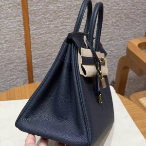 Hermes Birkin 25 Bag Handmade In Togo Calfskin Leather Gold Hardware 3Y Caban - Image 18