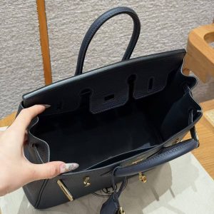 Hermes Birkin 25 Bag Handmade In Togo Calfskin Leather Gold Hardware 3Y Caban - Image 15