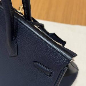 Hermes Birkin 25 Bag Handmade In Togo Calfskin Leather Gold Hardware 3Y Caban - Image 9
