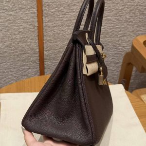 Hermès Birkin 25 Bag Handmade In Togo Calfskin Leather Gold Hardware 46 Ebene - Image 25