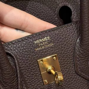 Hermès Birkin 25 Bag Handmade In Togo Calfskin Leather Gold Hardware 46 Ebene - Image 21