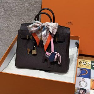 Hermès Birkin 25 Bag Handmade In Togo Calfskin Leather Gold Hardware 46 Ebene - Image 18