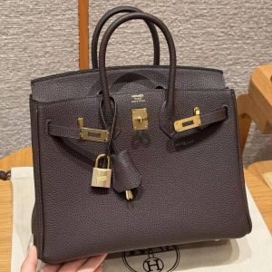 Hermès Birkin 25 Bag Handmade In Togo Calfskin Leather Gold Hardware 46 Ebene - Image 17
