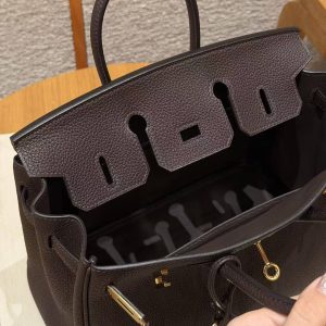 Hermès Birkin 25 Bag Handmade In Togo Calfskin Leather Gold Hardware 46 Ebene - Image 15