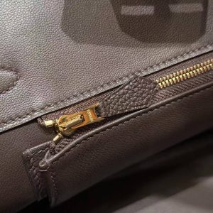 Hermès Birkin 25 Bag Handmade In Togo Calfskin Leather Gold Hardware 46 Ebene - Image 13