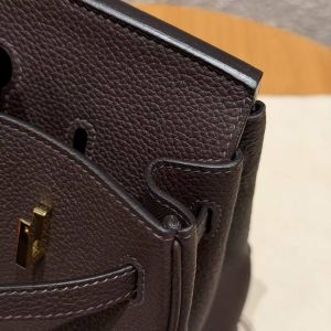 Hermès Birkin 25 Bag Handmade In Togo Calfskin Leather Gold Hardware 46 Ebene - Image 12