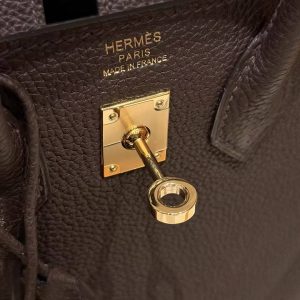 Hermès Birkin 25 Bag Handmade In Togo Calfskin Leather Gold Hardware 46 Ebene - Image 10