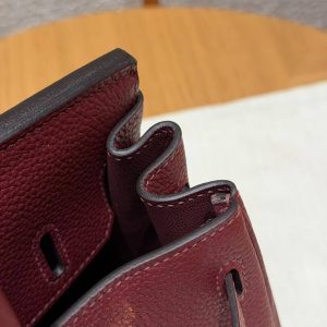 Hermès Birkin 25 Bag Handmade In Togo Calfskin Leather Gold Hardware 55 Rouge H - Image 9