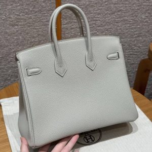 Alternative view of Hermès Birkin 25 Bag Handmade In Togo Calfskin Leather Gold Hardware 80 Gris Perle