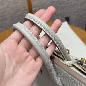 Hermès Birkin 25 Bag Handmade In Togo Calfskin Leather Gold Hardware 80 Gris Perle - Image 3