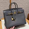Hermès Birkin 25 Bag Handmade In Togo Calfskin Leather Gold Hardware 88 Graphite