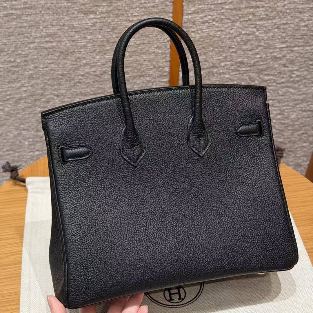 Hermès Birkin 25 Bag Handmade In Togo Calfskin Leather Gold Hardware 89 Noir - Image 2