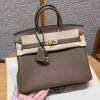 Hermès Birkin 25 Bag Handmade In Togo Calfskin Leather Gold Hardware DO Beige de Weimar