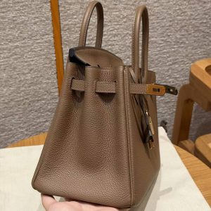 Hermès Birkin 25 Bag Handmade In Togo Calfskin Leather Gold Hardware DO Beige de Weimar - Image 15