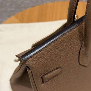 Hermès Birkin 25 Bag Handmade In Togo Calfskin Leather Gold Hardware DO Beige de Weimar - Image 5