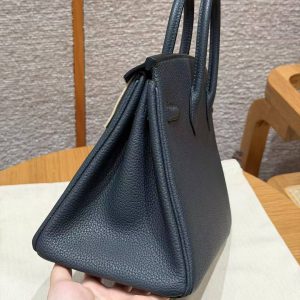 Hermès Birkin 25 Bag Handmade In Togo Calfskin Leather Gold Hardware H0 Girs Misty - Image 24