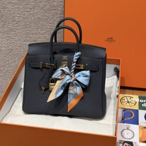 Hermès Birkin 25 Bag Handmade In Togo Calfskin Leather Gold Hardware H0 Girs Misty - Image 18