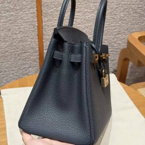 Hermès Birkin 25 Bag Handmade In Togo Calfskin Leather Gold Hardware H0 Girs Misty - Image 16