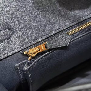 Hermès Birkin 25 Bag Handmade In Togo Calfskin Leather Gold Hardware H0 Girs Misty - Image 13