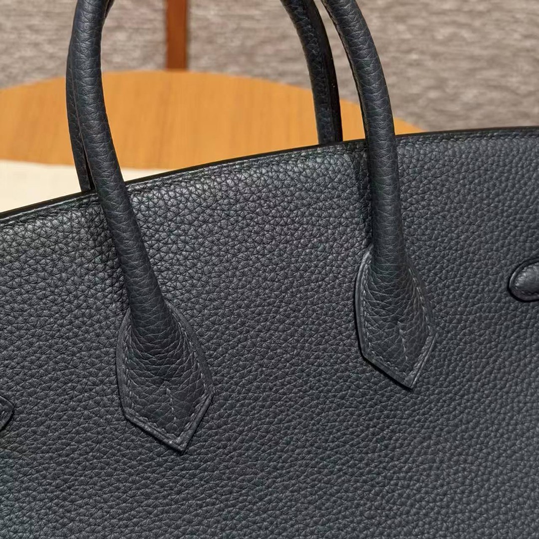 Hermès Birkin 25 Bag Handmade In Togo Calfskin Leather Gold Hardware H0 Girs Misty - Image 5