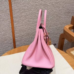 Alternative view of Hermès Birkin 25 Bag Handmade In Togo Calfskin Leather Gold Hardware L4 Bubble Gum