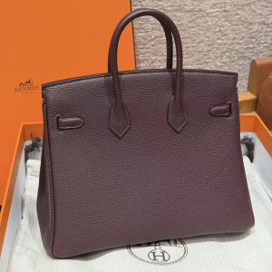 Alternative view of Hermès Birkin 25 Bag Handmade In Togo Calfskin Leather Gold Hardware OG Rouge Sellier
