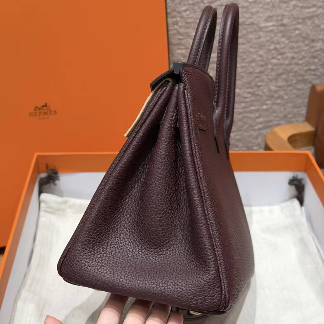 Hermès Birkin 25 Bag Handmade In Togo Calfskin Leather Gold Hardware OG Rouge Sellier - Image 23
