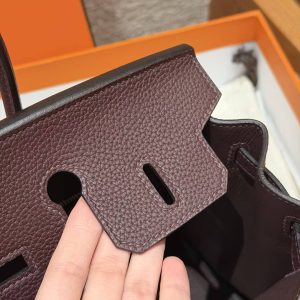 Hermès Birkin 25 Bag Handmade In Togo Calfskin Leather Gold Hardware OG Rouge Sellier - Image 13