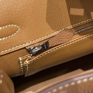 Hermès Birkin 25 Bag Handmade In Togo Calfskin Leather Silver Hardware 37 Gold - Image 3