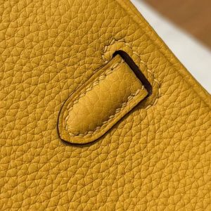 Hermès Birkin 25 Bag Handmade In Togo Calfskin Leather Silver Hardware 9D Jaune Ambre - Image 7