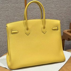 Alternative view of Hermes Birkin 25 Bag Handmade In Togo Calfskin Leather Silver Hardware 9R Lime