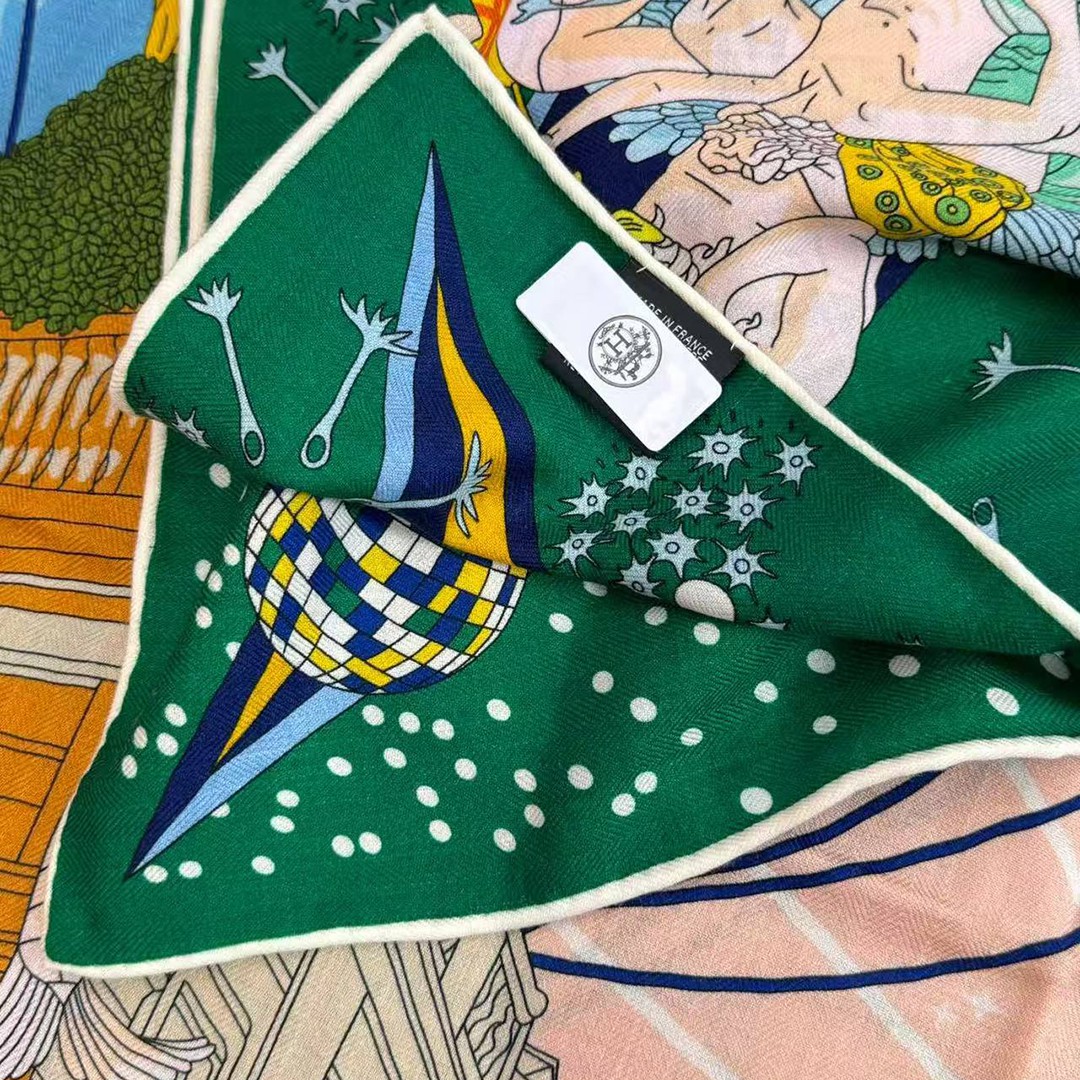 Hermès Flagship Shawl 140 70% Cashmere 30% Silk H244091S 08 - Image 8