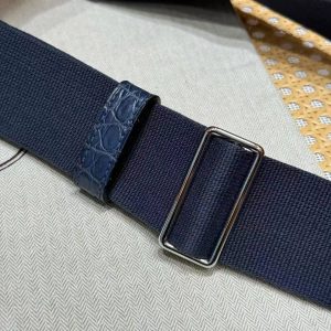 Hermès Hac a Dos PM Backpack Handmade In Matte Porosus Leather Silver Hardware 76 Blue Indigo - Image 6