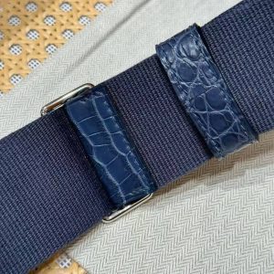 Hermès Hac a Dos PM Backpack Handmade In Matte Porosus Leather Silver Hardware 76 Blue Indigo - Image 5